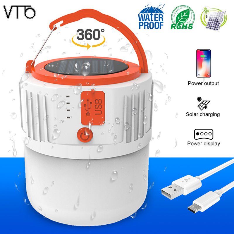 VTTO 200W USB Rechargerable LED Bulb Outdoor Lighting Waterproof Night Market Light Outdoor Camping Emergency Light