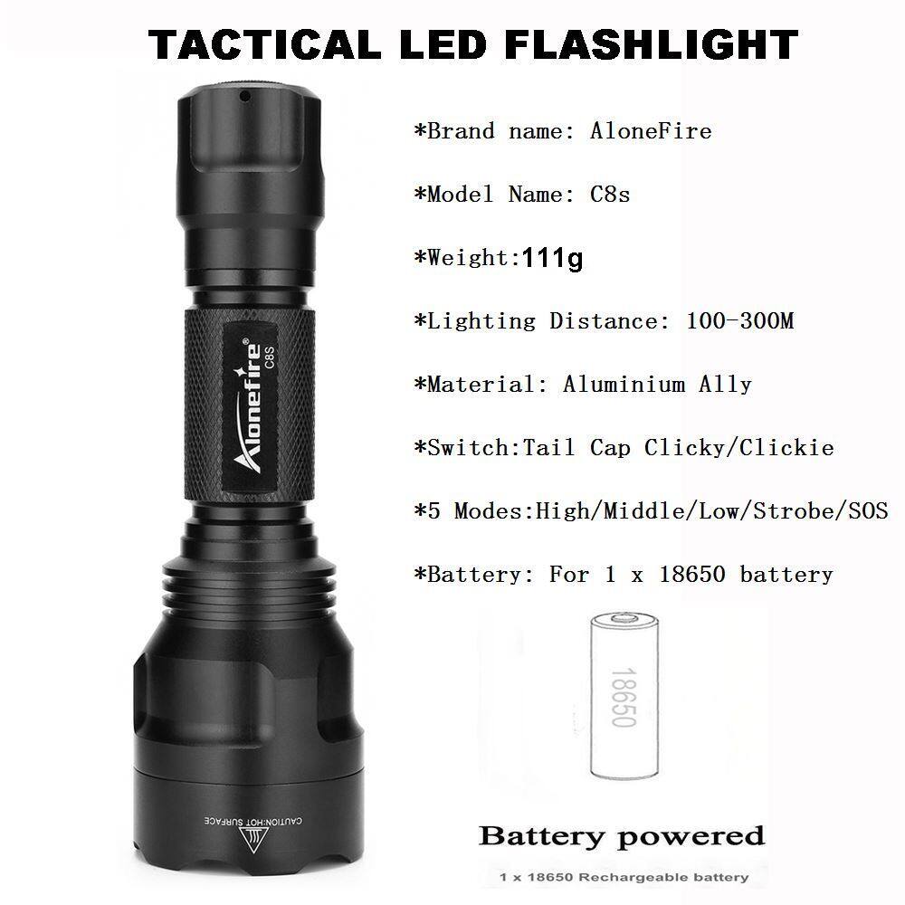 Alonefire Đèn Pin LED C8s XM-L T6 L2 Đèn Lồng Cắm Trại 5 Chế Độ 4000 Lumens Chống Nước