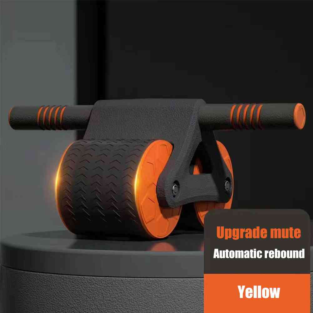 Multifunctional Abdominal Wheel Durable Abdominal Exercise Roller Antiskid with Kneeling Pad Automatic Rebound Safe Silent for Training Equipment