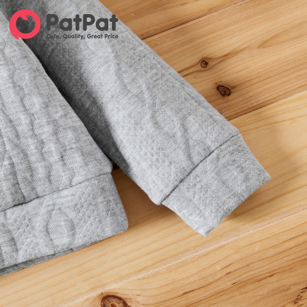 PatPat 2 Chiếc Bộ Dệt Kim Giả Dài Tay Màu Trơn Cho Bé Gái