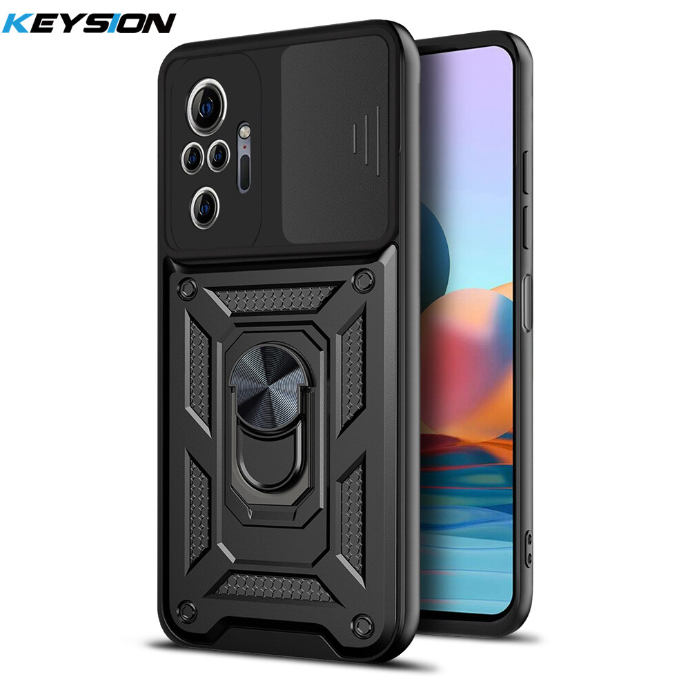 Ốp Có Vòng Chống Sốc KEYSION Ốp Bảo Vệ Camera Kéo Đẩy Cho Redmi 9 Power Redmi Note 10 Pro Max K40 Pro, Dành Cho POCO X3 Pro X3 NFC F3 M3 Pro 5G