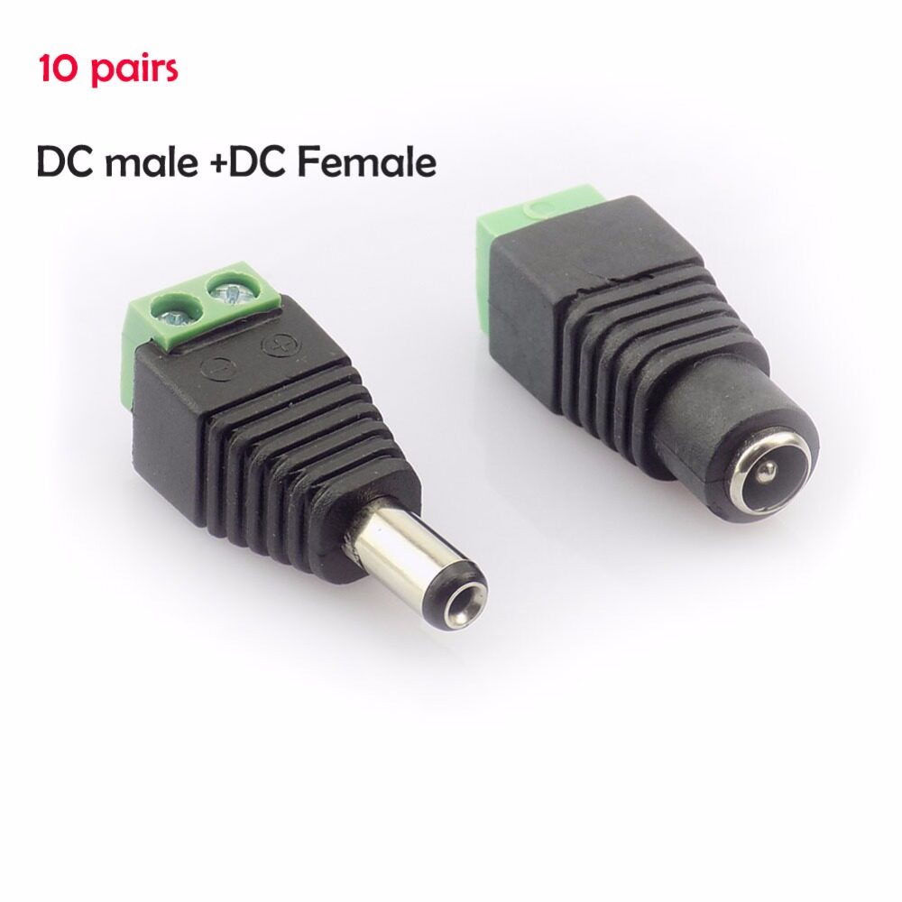 10 Cặp (20 Cái) Giắc Cắm Đực Đồng Trục Cat5 Sang Bnc DC Bộ Chuyển Đổi Phích Cắm Đầu Nối Cái DC Av BNC UTP Cho Balun Video Camera CCTV