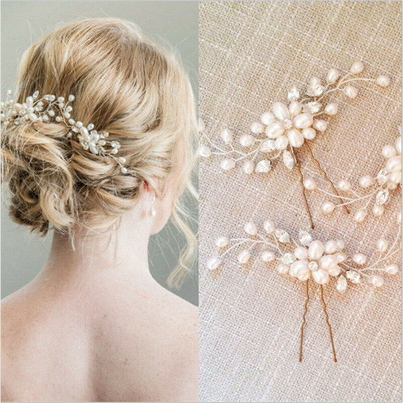 【Bubble Star】New Vintage Wedding Bridal Pearl Flower Crystal Hair Pins Bridesmaid Clip Combs
