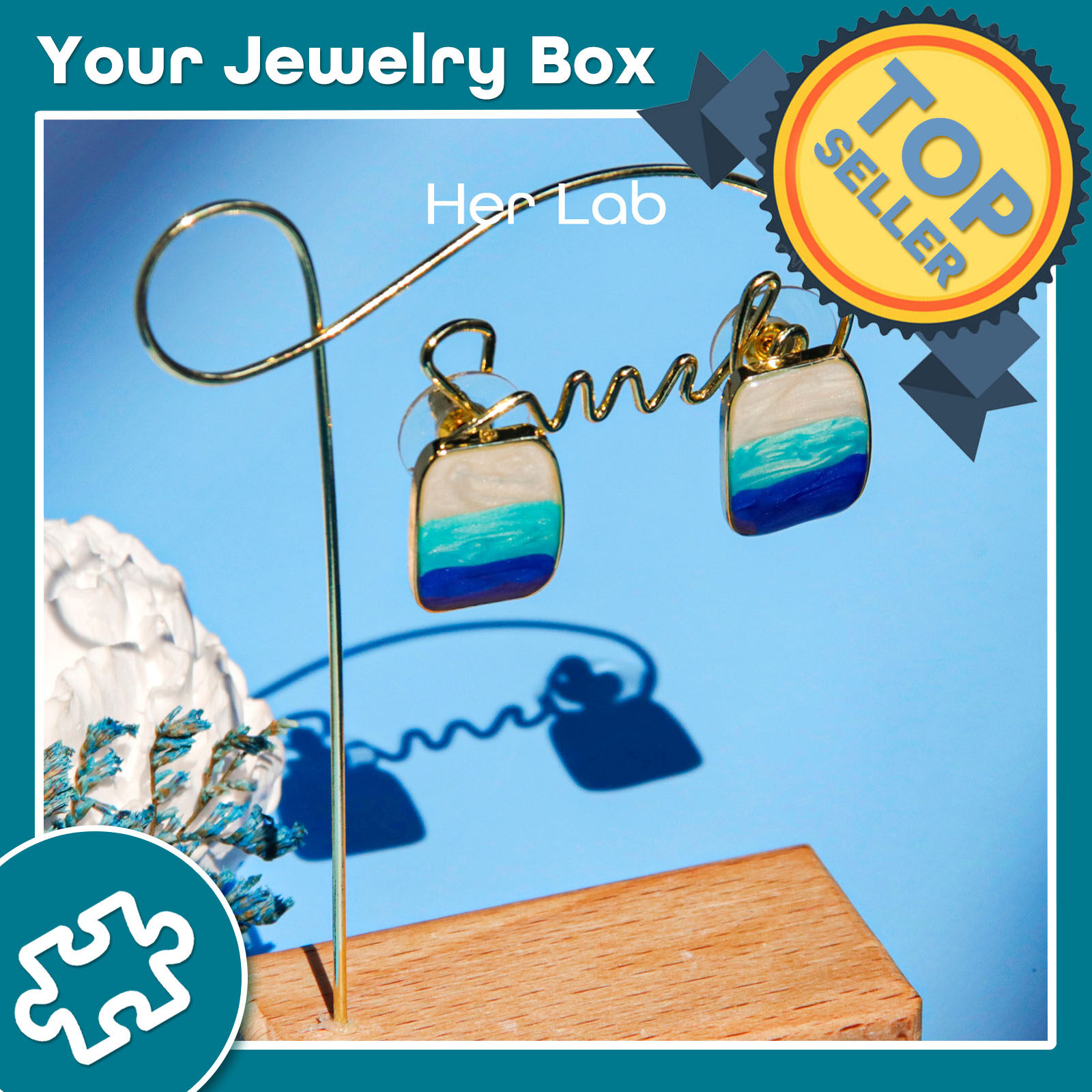 Her Lab Jewelry ไทเทเนียมต่างหู Hypoallergenic ต่างหูสำหรับหู Sensitive