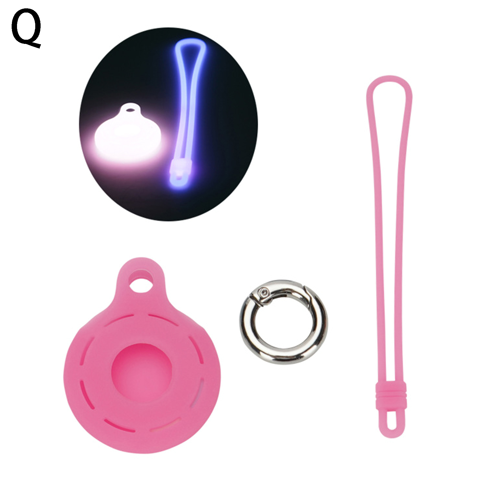 Tracker Protective Cover Luminous Anti-scratch Shockproof Dustproof Wear-resistant Secure Holder Soft Silicone Locator Protector Case with Lanyard for Airtag Locator Protective Cover