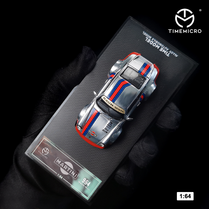 Maquette 1/64 Porsche 911 RWB964 - Décoration Martini - Résine Stance Hunters - Neuf