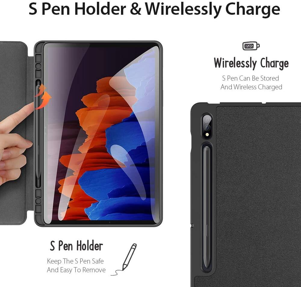 Case for Samsung Galaxy Tab S10 Plus / Tab S9 Plus / Tab S9 FE Plus Case,Slim Flexible Soft TPU Back Stand Folio Case with S Pen Holder, Auto Wake/Sleep Smart Case for Galaxy Tab S8 Plus/Tab S7 FE /Tab S7 Plus 12.4 inch