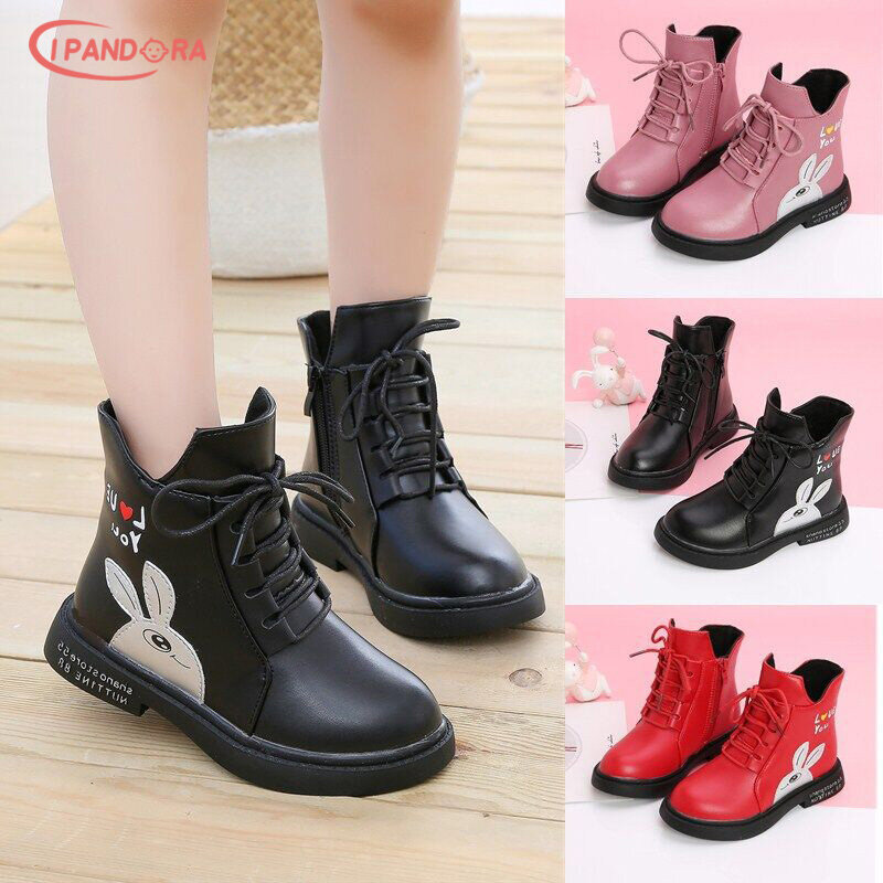IP Boots Children's boots, girls' boots, new Korean version of Martin boots, big children's plus velvet little girl's princess boots