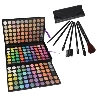 Eyeshadow Makeup Palette 180 Colours + Makeup Brush Set 7 Pcs