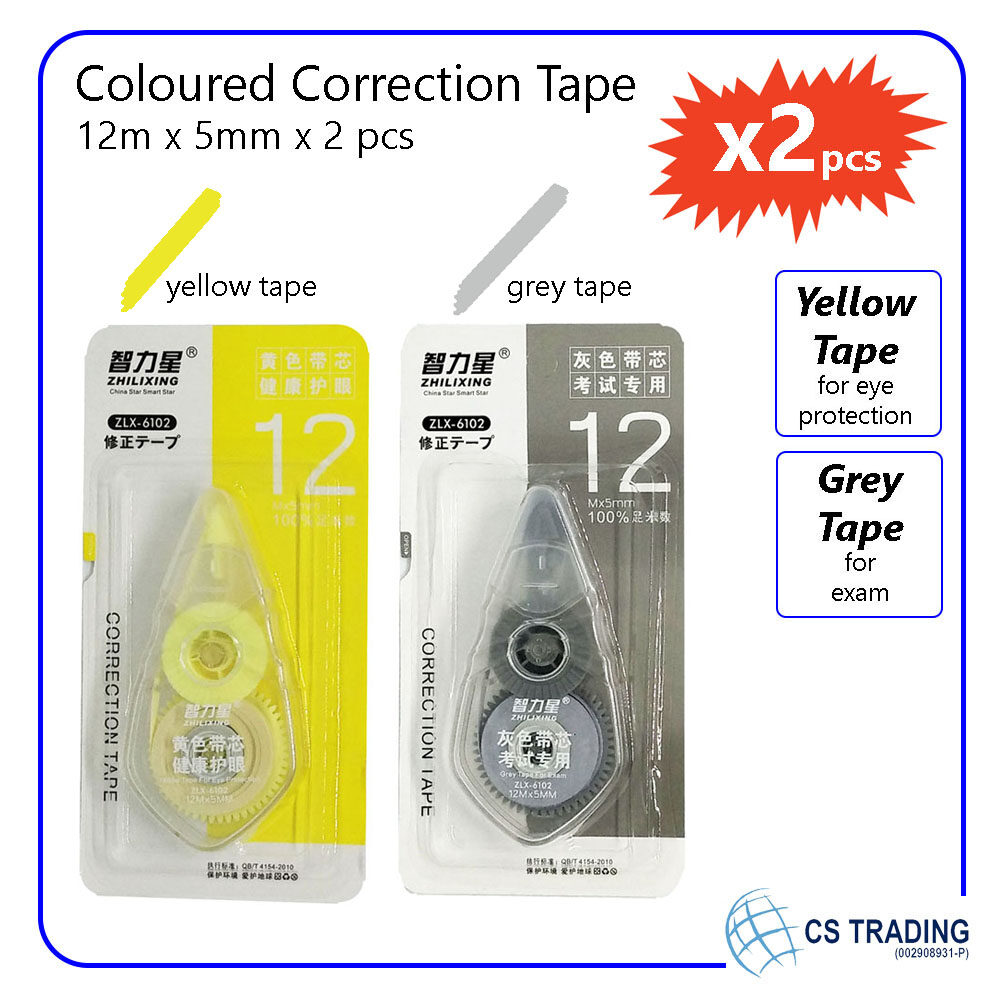 coloured correction tape