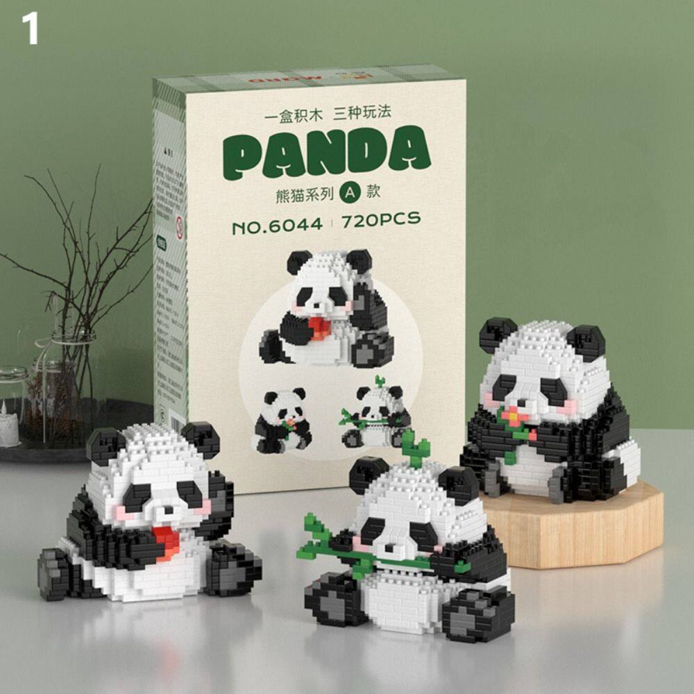 PRETTY MJ Birthday Gifts Model Cute Kawaii Panda Micro Building Blocks Assembly Games Mini Bricks Figure Toys