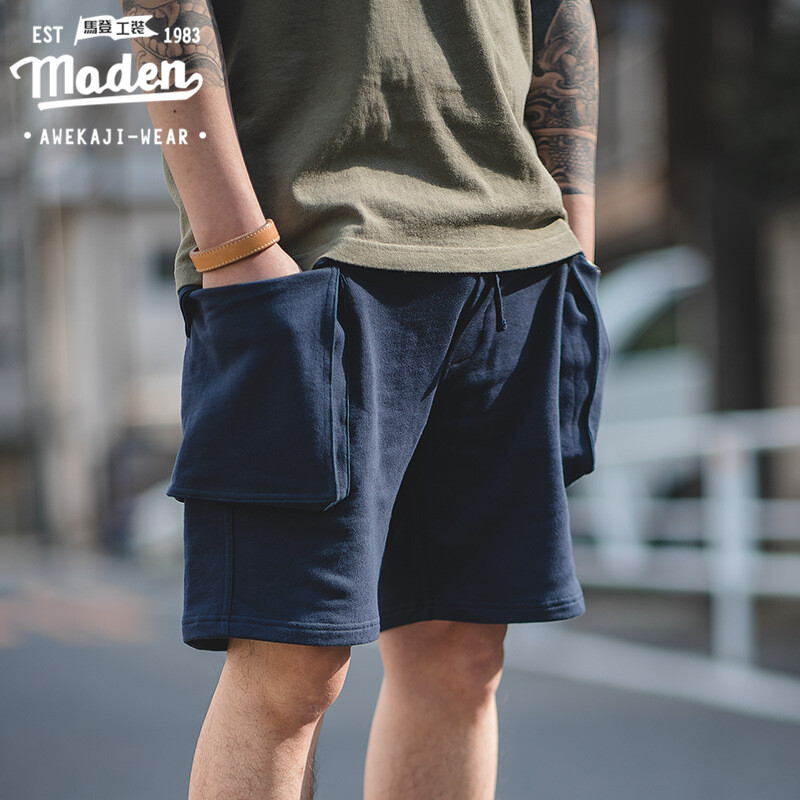 Maden brand overalls men summer new products hip hop Japanese retro military style P44 shorts large pockets casual beach travel five pants