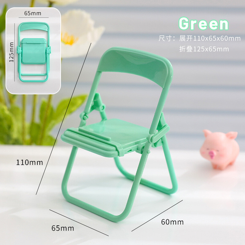 Universal Mini Cute Candy Color Chair Shape Cell Phone Stand Mini Chair Foldable Desktop Mobile Phone Holder Portable Folding Bracket Stand for Phone Table Top Decoration