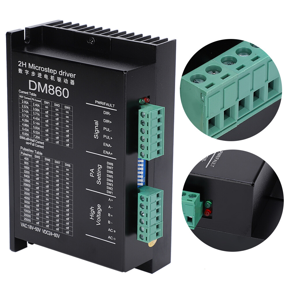 Stepper Motor Driver DM860 Aluminium Alloy Stepper Drives Durable High Security