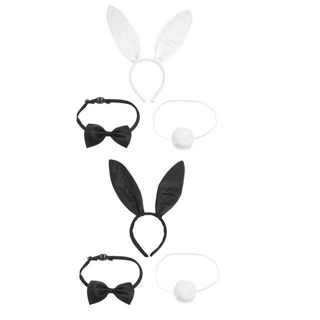 Women Bunny Costume Role Cute Rabbit Headband Tail Bowtie Cuffs Skirt Sexy Photography Props Party Cosplay Masquerade Wear