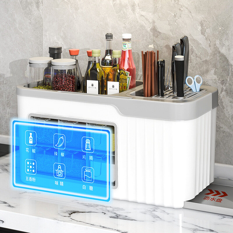 LEBI Kệ Bếp Hộp Gia Vị, Đũa Đa Năng, Dụng Cụ Giữ Dao, Chai Gia Vị Và Hộp Đựng Jar, Kết Hợp Giá Lưu Trữ Với Nắp