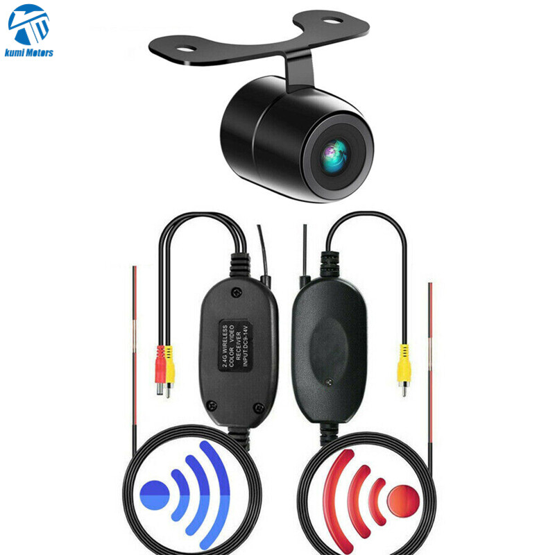 Kumi Motors 2.4G Wireless Car Rear View Backup Camera Mount With 2.4G Wireless Audio Video AV Transmitter Receiver Kit