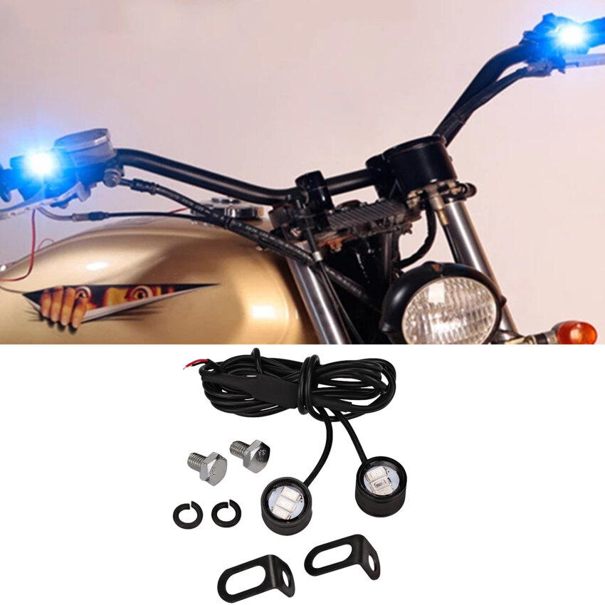 2pcs/pair12vMotorcycleLedStrobeLightsMotorcycleEagleEyeFlashlightWarningBrakeLightLampSpotlight