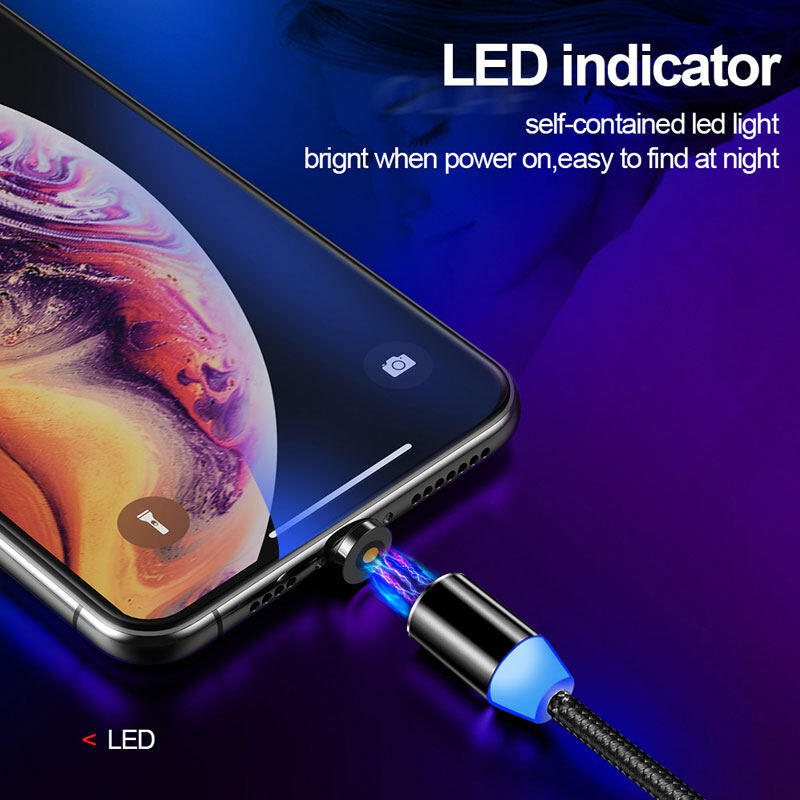 AKABEILA 2.4A Magnetic USB Cable Fast Charging Type C Cable Magnet Charger Data Charge Micro USB Type C Iphone Cable Mobile Phone Cable USB Cord