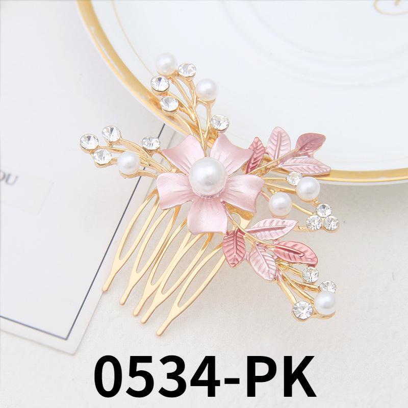 Kẹp lược xược tóc đính đá hình hoa thanh lịch-INTL