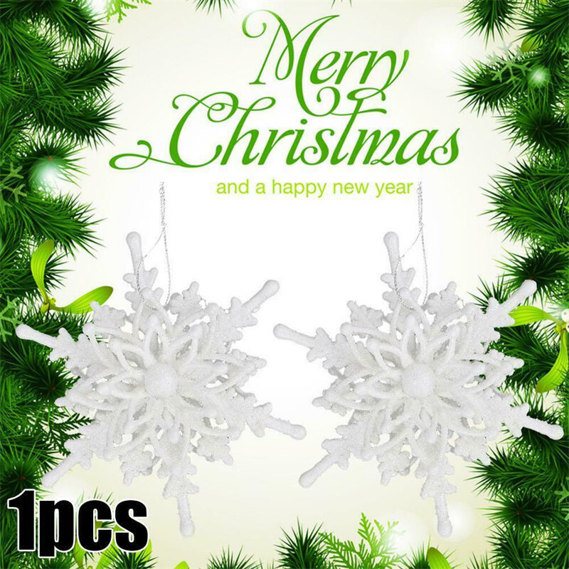 12cm 3D Ice White Snowflake Hanging Ornaments Christmas Tree Decoration