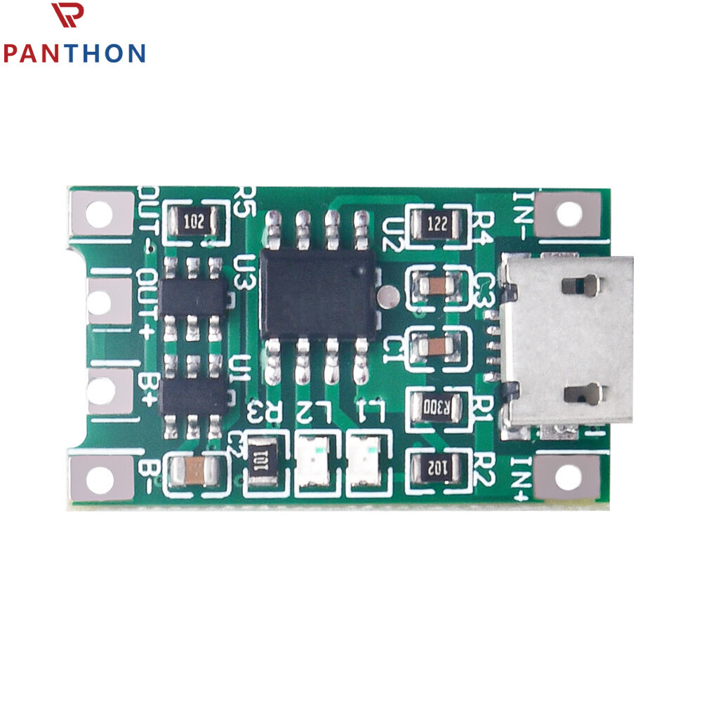PANTHON 3.7V 4.2V Charge Discharge Integrated Module for 18650 Lithium Battery Charging Boost Protection PCB Board Module