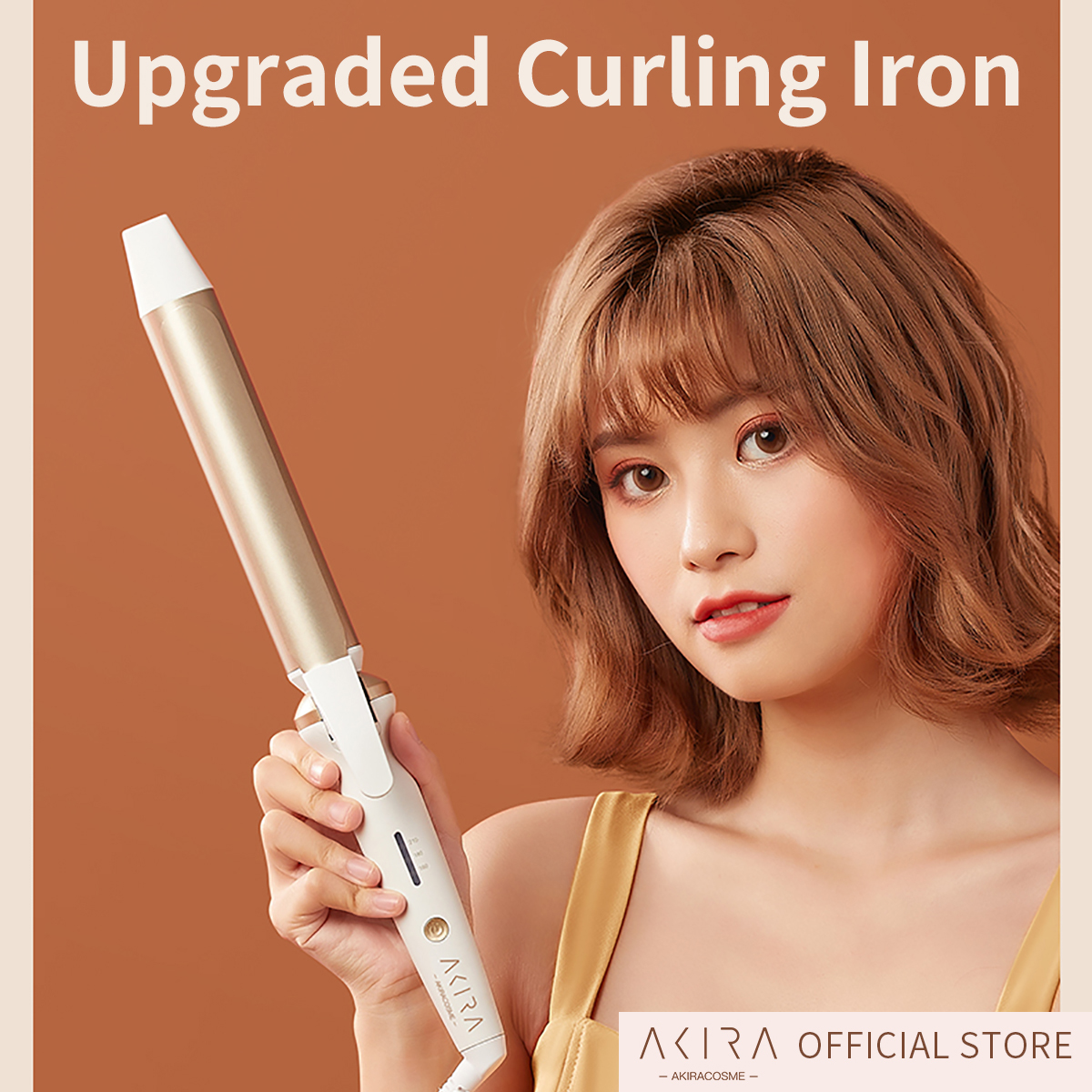 Japan AKIRA 25mm Professional Negative Ions Hair Curler Curling Wand Tapered Ceramic Tourmaline Barrel for Long Hair Beach Wave Curling Irons Dual Voltage Instant Heat for Women Gifts