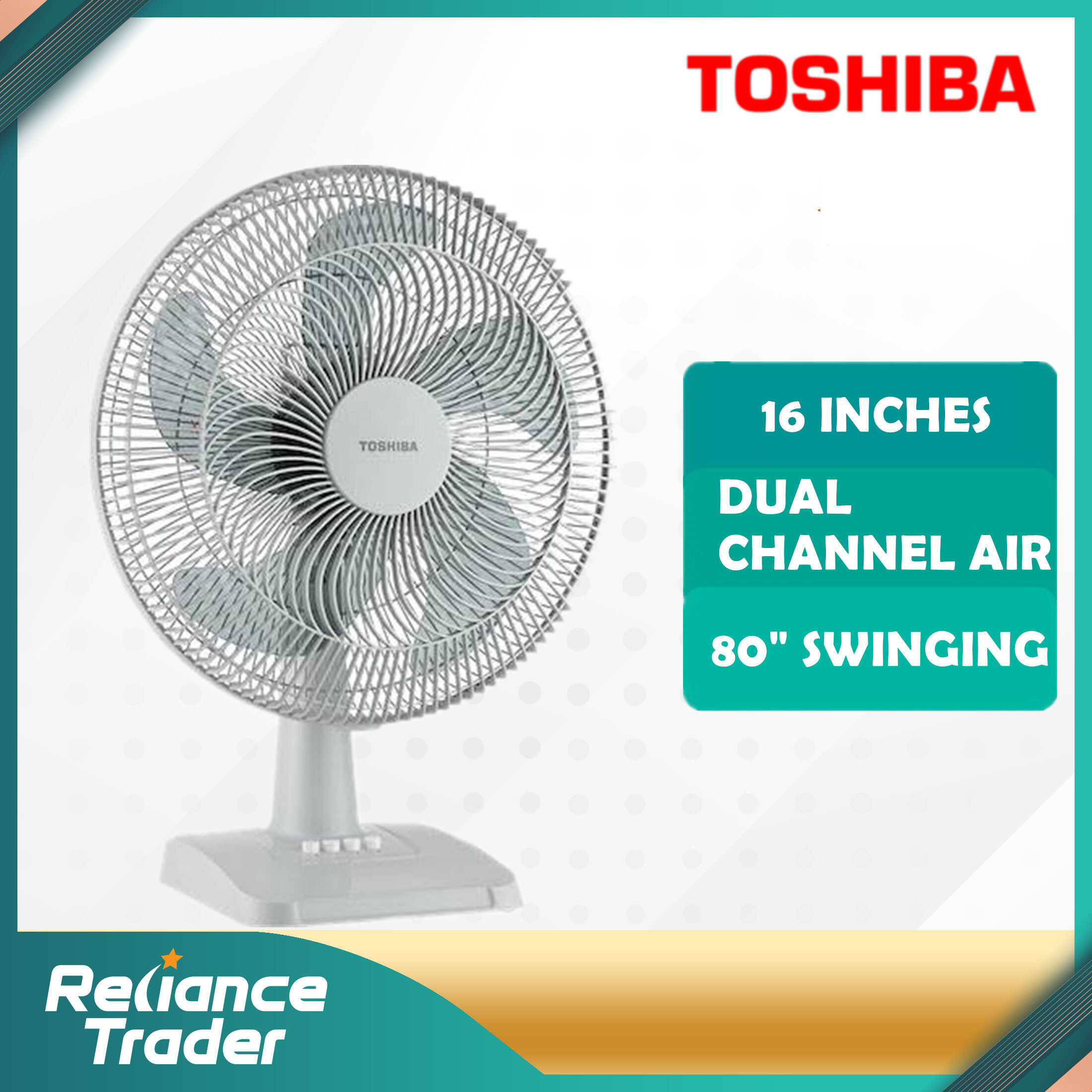 TOSHIBA 【Cyclone™ Series 】 16” Table Fan F-TSA20(G)MY | Lazada