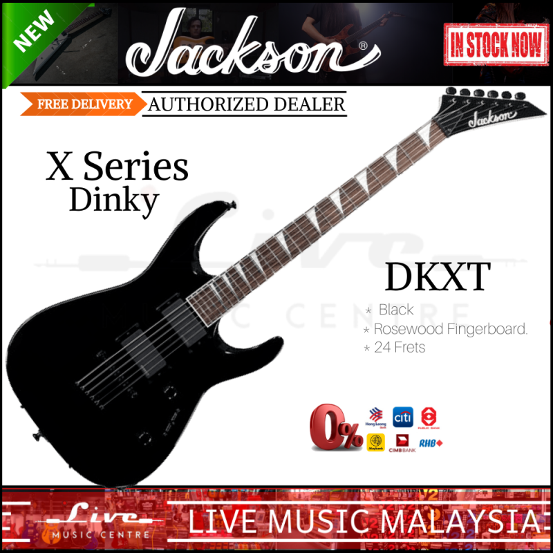 Jackson DKXT - X Series Dinky Electric Guitar with EMG Pick Up, Black Malaysia
