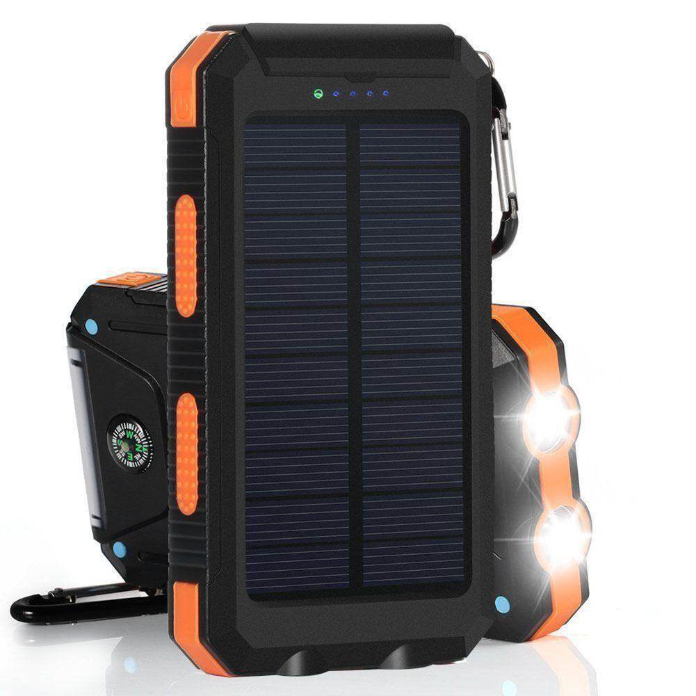 Dual USB DIY Solar Power Bank Case Kits Battery Charger External Box Flashlight