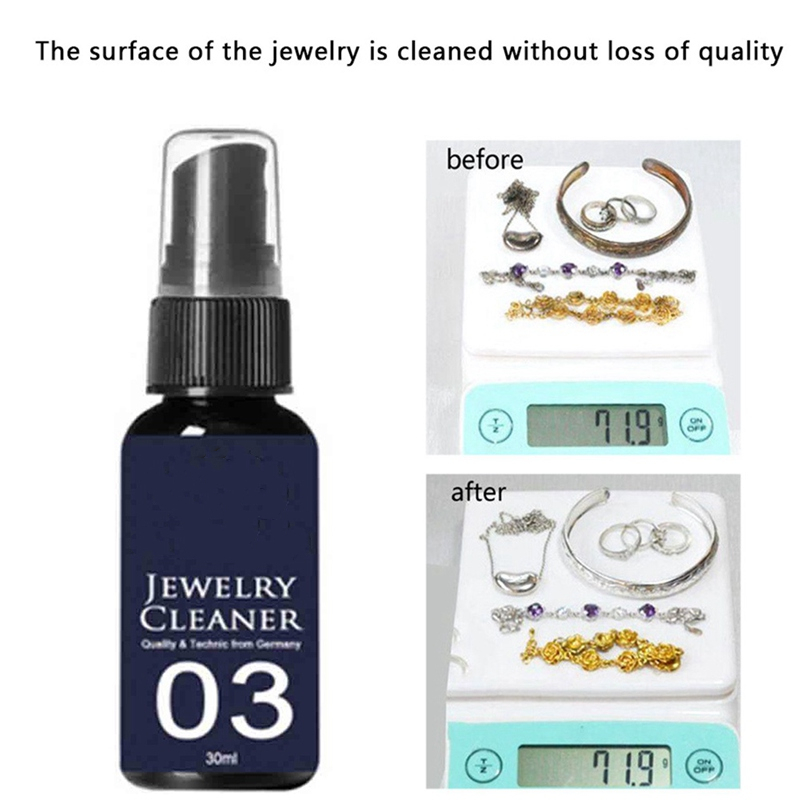 BURNELLP Johni 30ml Jewelry Cleaner Detergent Solution Silver Gold Diamond Ring Cleaning Spray