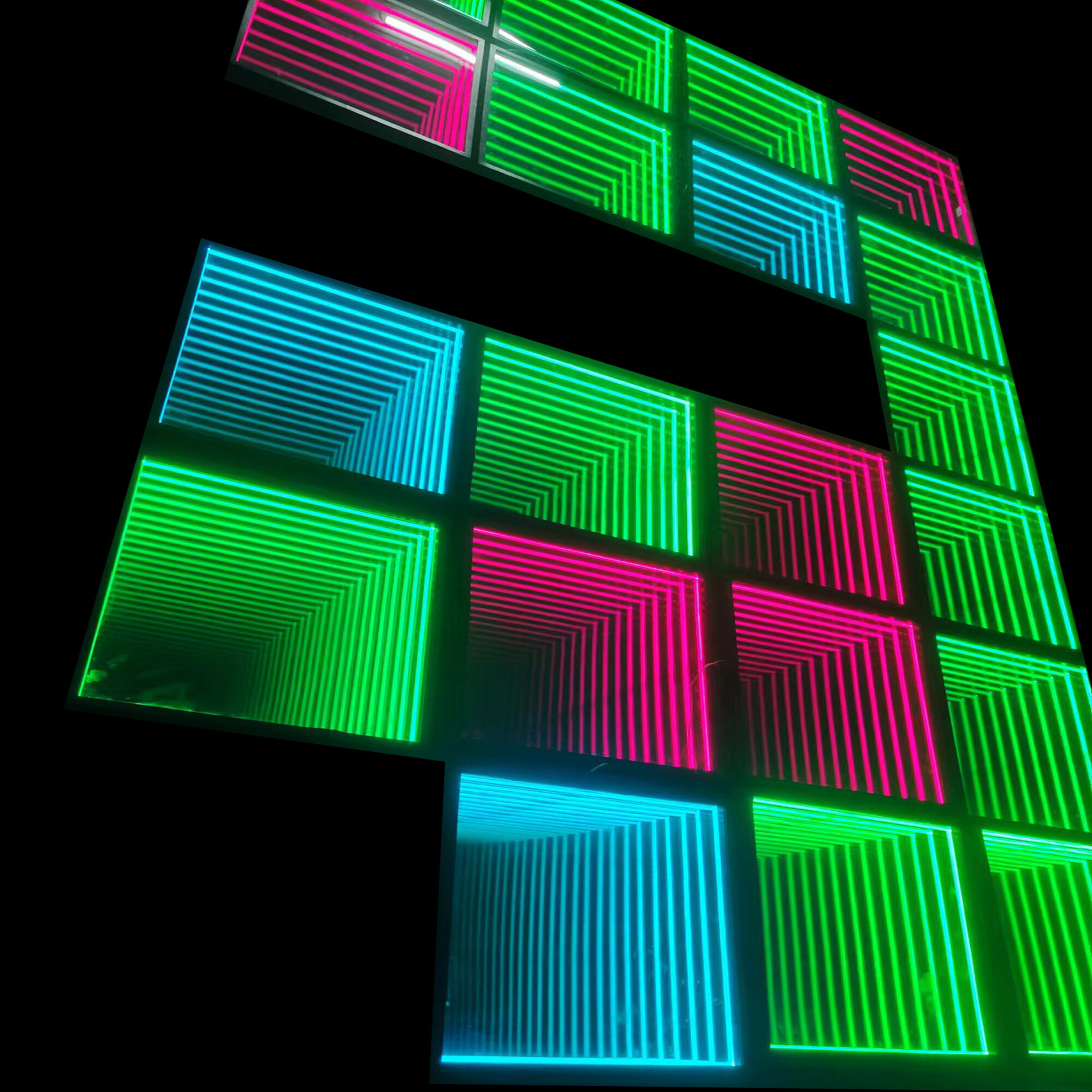 Gương Tràm Gương 3D LED Abyss Neon Abyss Gương Phép Thuật Trang Trí Tường