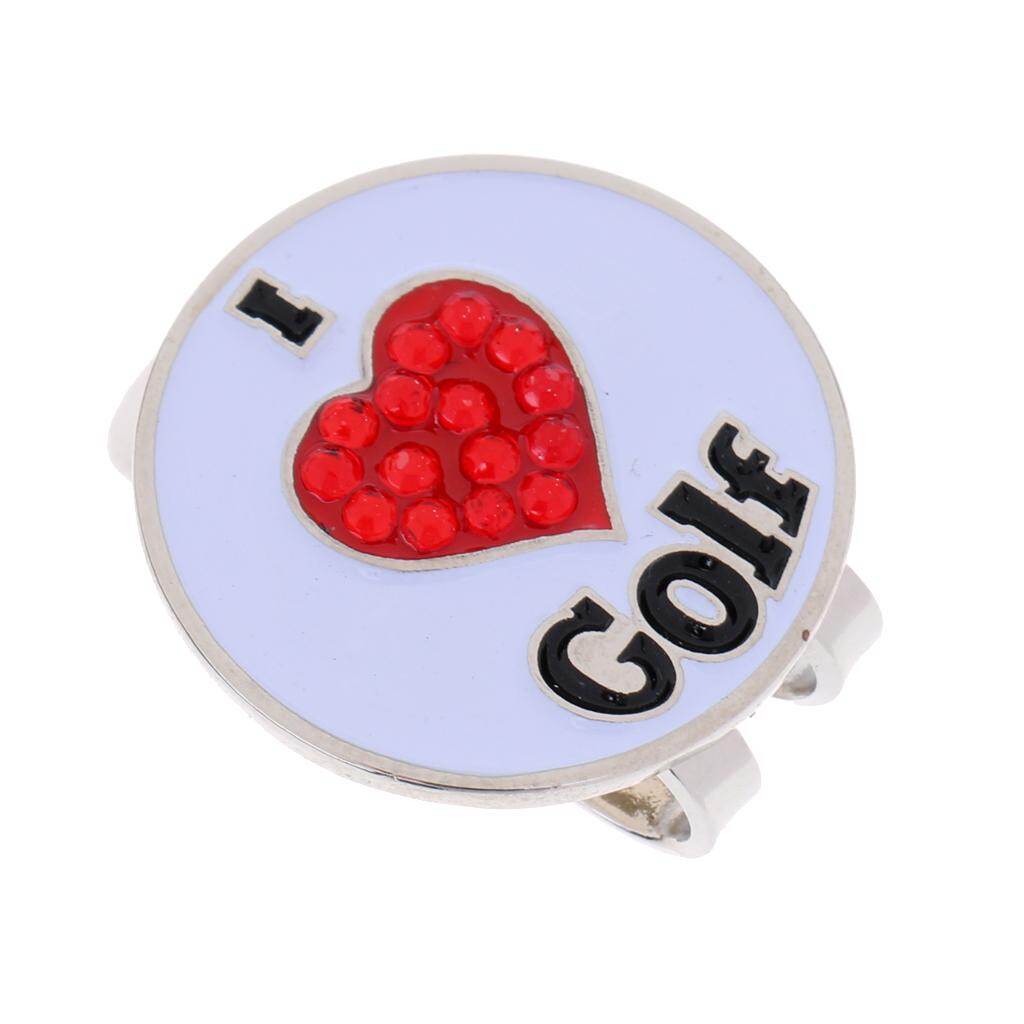 Baoblaze Golf Hat Clip with Detachable Golf Ball Marker -Heart Pattern