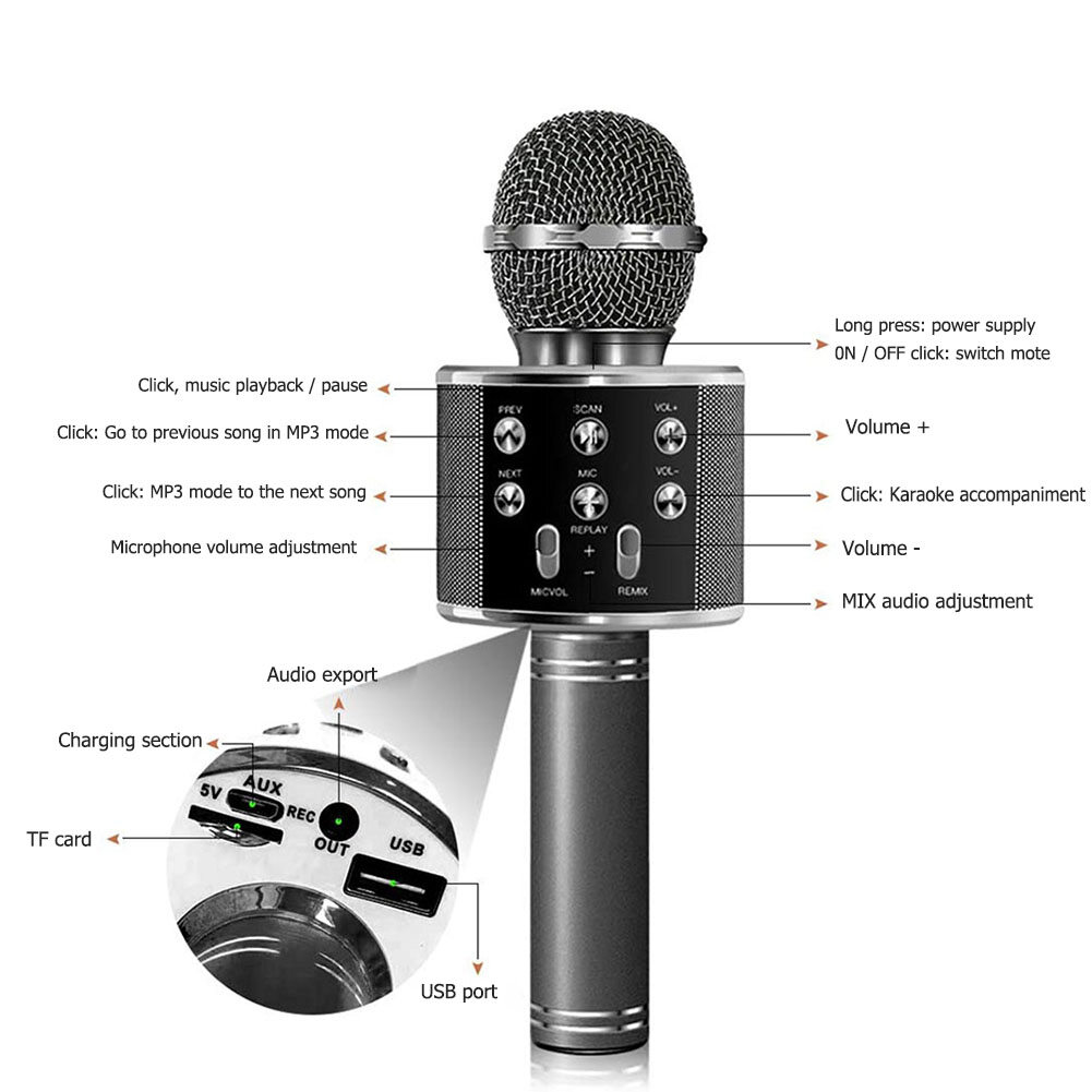 〔Tenda 〕Bluetooth Wireless Microphone Speaker Handheld Karaoke Mic KTV Music Player