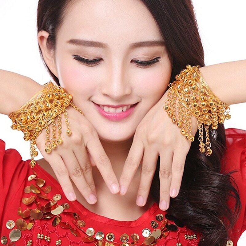 Mode Shop 1 Chiếc Vòng Tay Kim Loại Biểu Diễn Múa BụngChuông Khiêu Vũ Ấn ĐộDây Đeo Cổ Tay Phụ Kiện Vòng Đeo Tay Cánh Tay Trang Trí