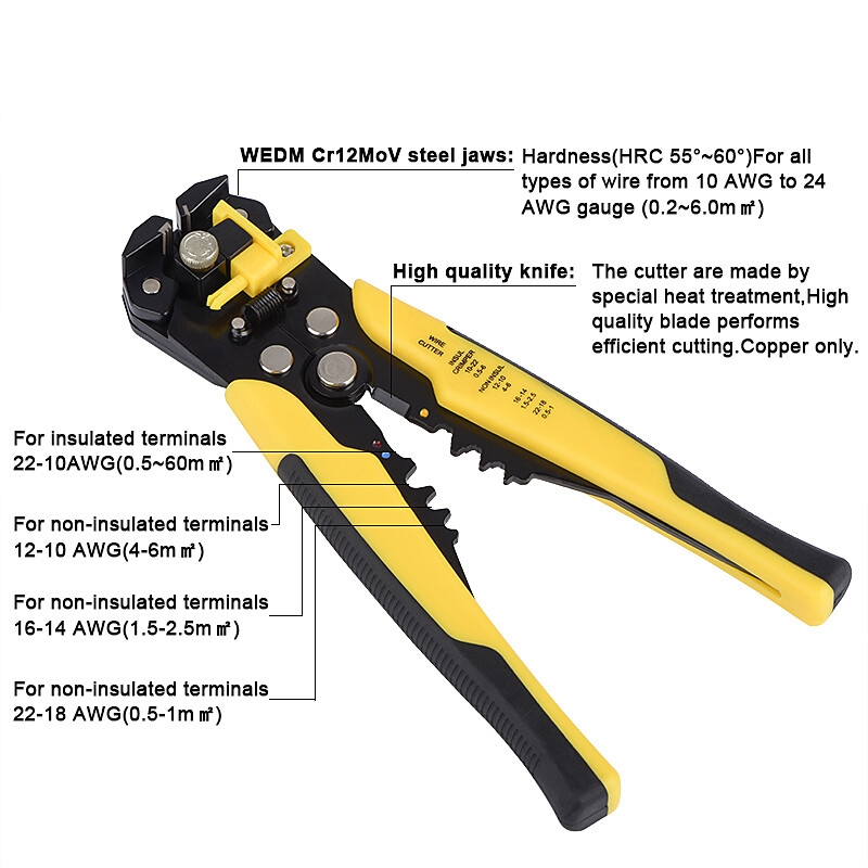 [Ready stock] KIPRUN Crimper Cable Cutter Automatic Wire Stripper Multifunctional Stripping Tools Crimping Pliers Terminal 0.2-6.0mm2 tool