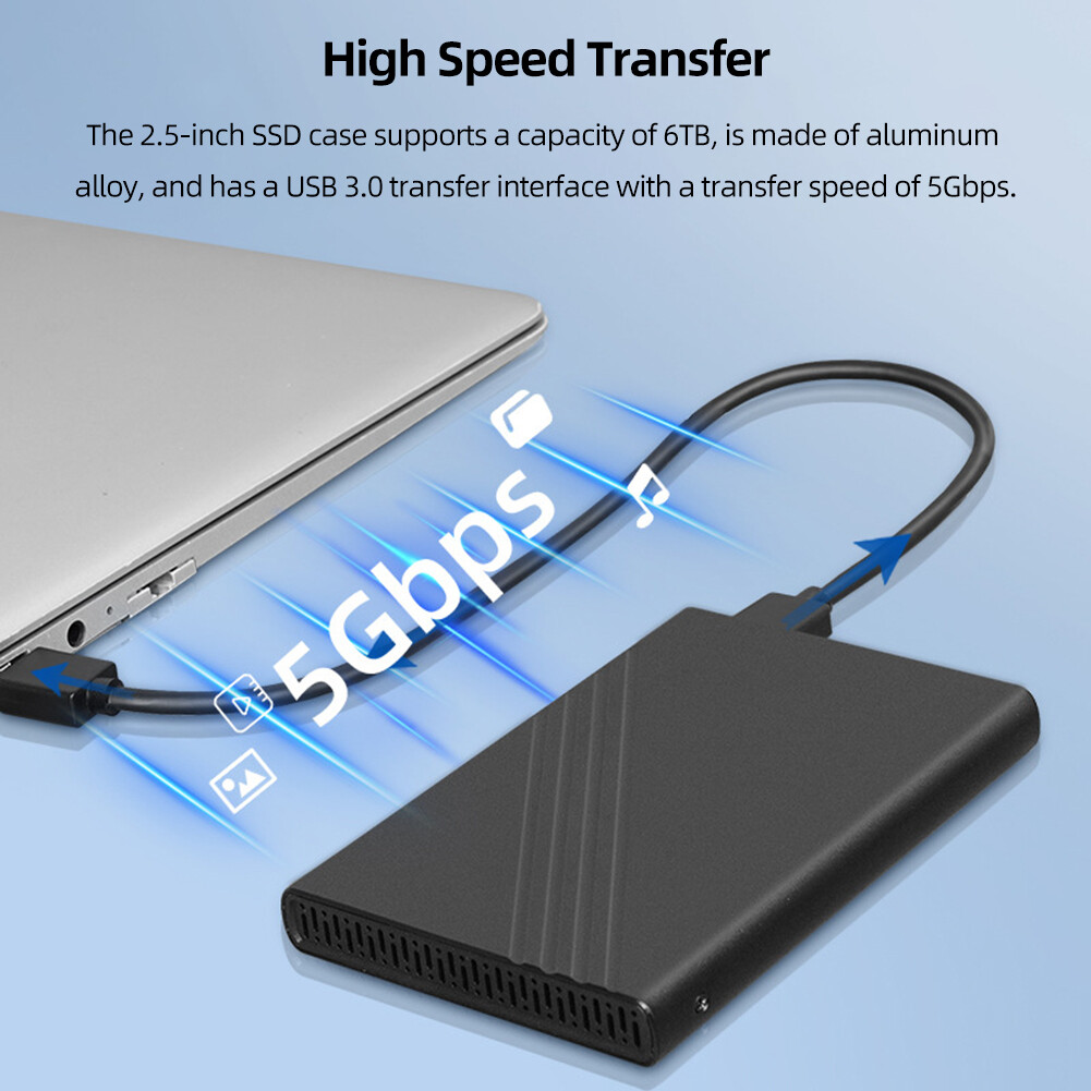 2.5Inch Xách Tay SSD Bao Vây Tốc Độ Truyền 5Gbps Bên Ngoài Ổ cứng lưu trữ thể rắn Trường Hợp Hợp Kim Nhôm Cho Máy Tính Xách Tay máy tính notebook