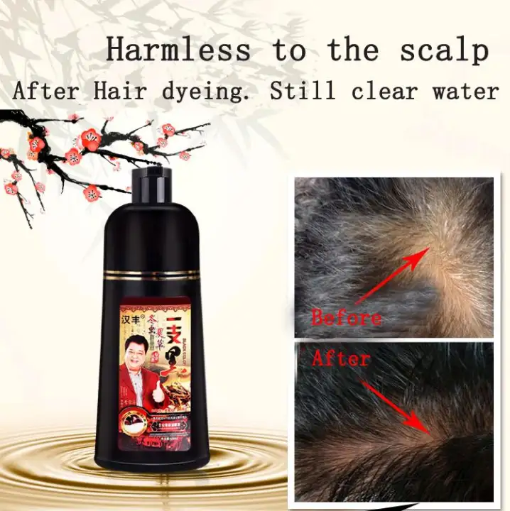 Free Gift 3 Pcs 650ml 10mins White Hair Turn Black Dye Hair
