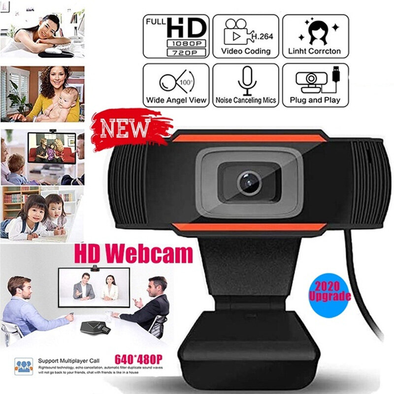 Mini Built-in Mic Webcam Web Camera HD 1080P Cam Digital Video Webcamera with CMOS Image for Computer PC Desktop Laptop Portable
