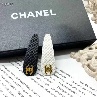 New Fashion Black and White Rhombic Leather Water Drop Side Clip BB Clip Fashion Korean Hair Accessories Girls Out Fashion Accessories Hair Clip