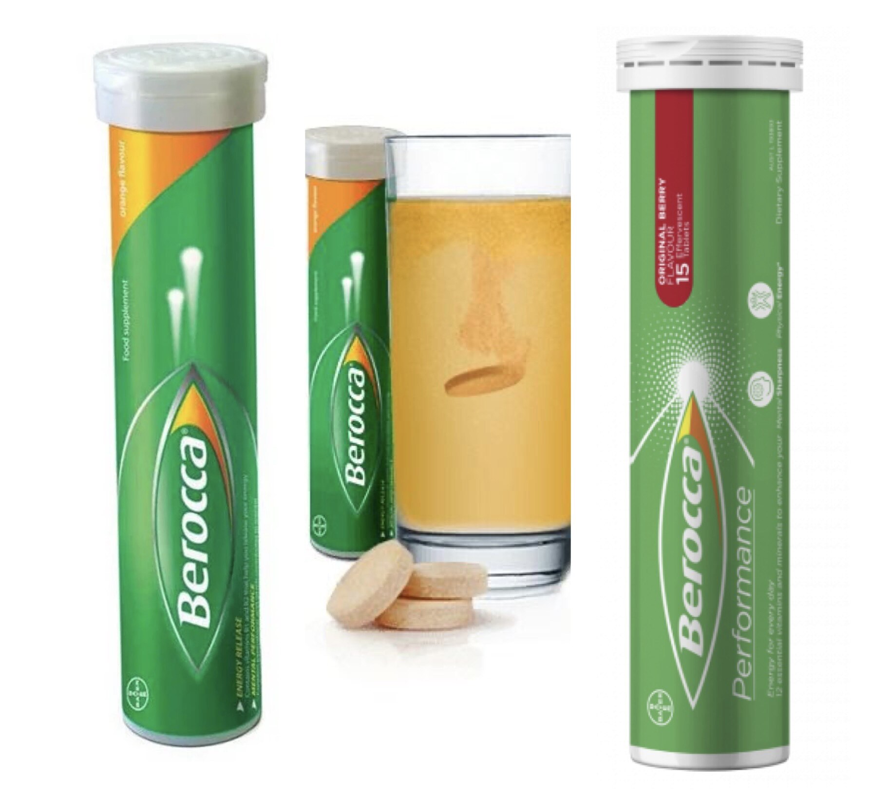 Berocca Performance aka Berocca Effervescent Tablets Orange Flavor, 15s