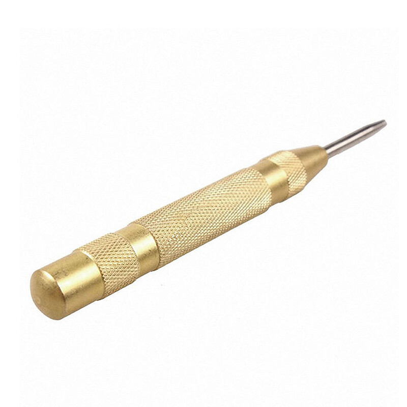 New 5'' Automatic Center Pin Punch Spring Loaded Marking Starting Hole Tool Gold