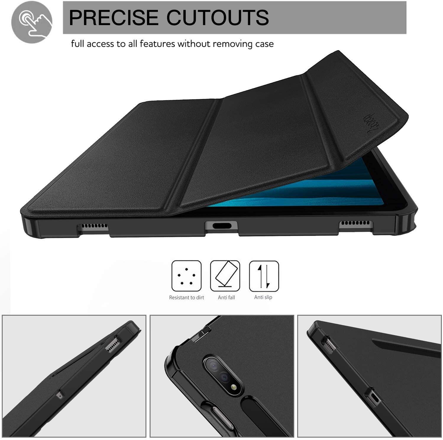 Trường hợp cho Samsung Galaxy Tab S10 cộng với 12.4 2024, nhẹ tri-gấp Trường hợp với kẹp giữ bút, ngủ tự động che Ốp lưng TPU mềm/Vỏ thông minh đánh thức cho Samsung Galaxy Tab S9 Plus/Tab S9 FE Plus/Tab S8 Plus/S7 FE/Tab S7 Plus 12.4 inch