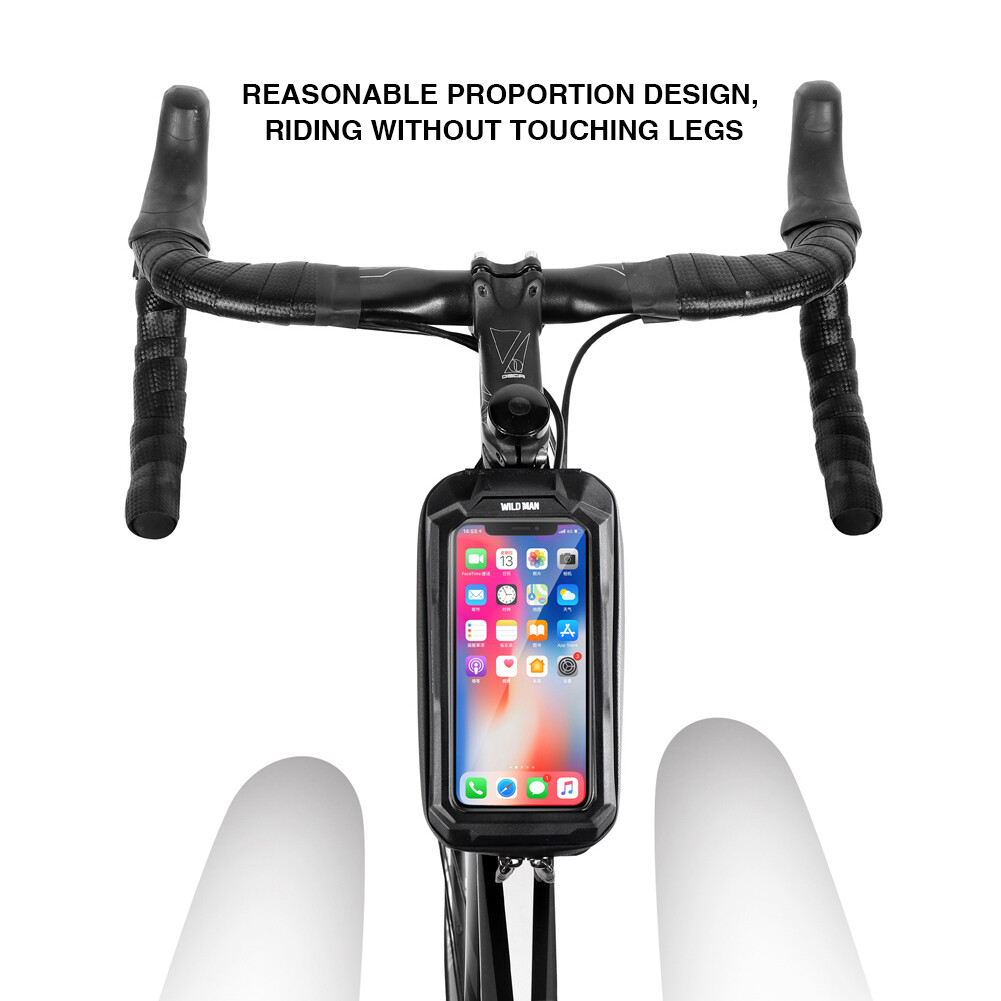 WILD MAN MTB Bicycle Touch Screen Bag Waterproof Top Tube Hard Shell Case