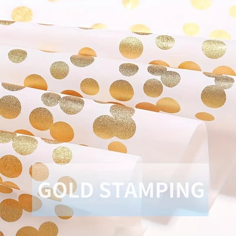 137x274cm Disposable Tablecloth Rectangle Bronzing Gold Dot Waterproof Table Runner for Restaurant Wedding Decor Birthday Party Supplies
