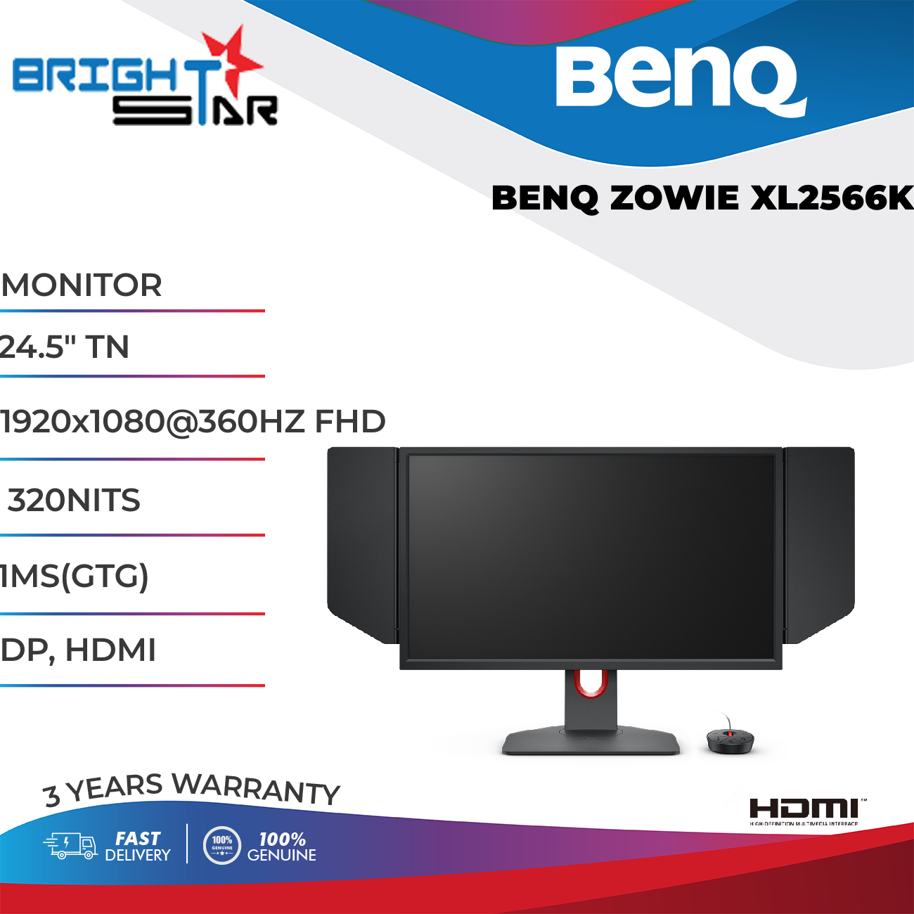 BenQ Zowie XLK .5 Fast TN in Hz Gaming Monitor   Motion