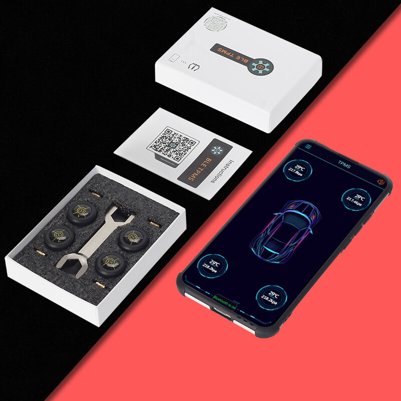 Ekleva Lốp Xe Hơi Cảm biến áp suất không thấm nước IOS Android BLE TPMS phổ xe máy bên ngoài Báo động cảm biến áp suất lốp cảm biến áp suất S bluetooth 5.0