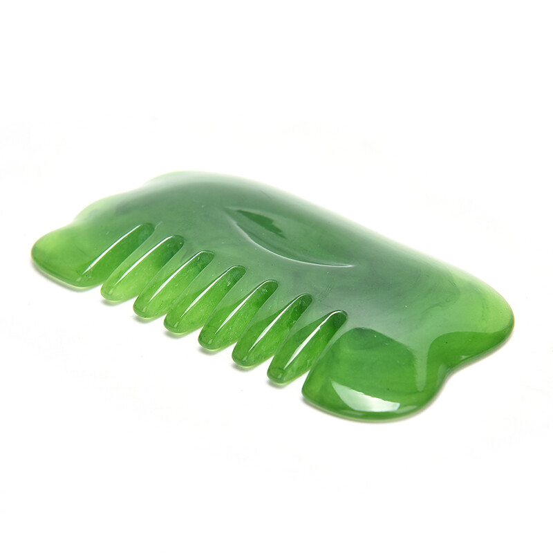 [Buytra] Natural Jade Stone Pressure Guasha Scraper Stone Head Massage Comb Healthy Tools