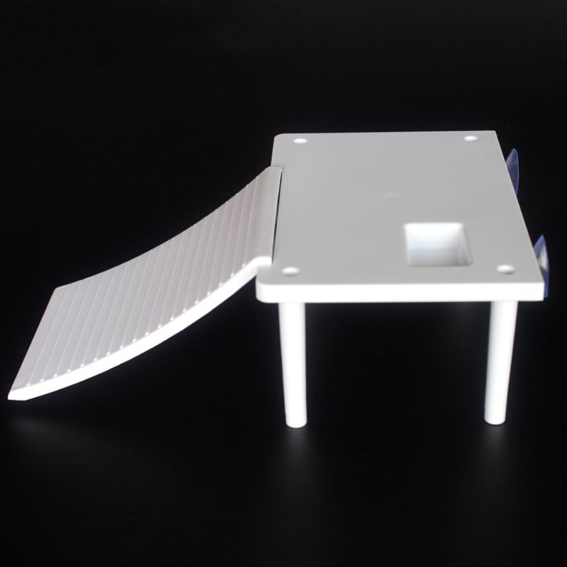 Plastic Turtle Basking Platform Reptile Ramp Ladder Resting Terrace with 2PCS Suction Cups for Frogs