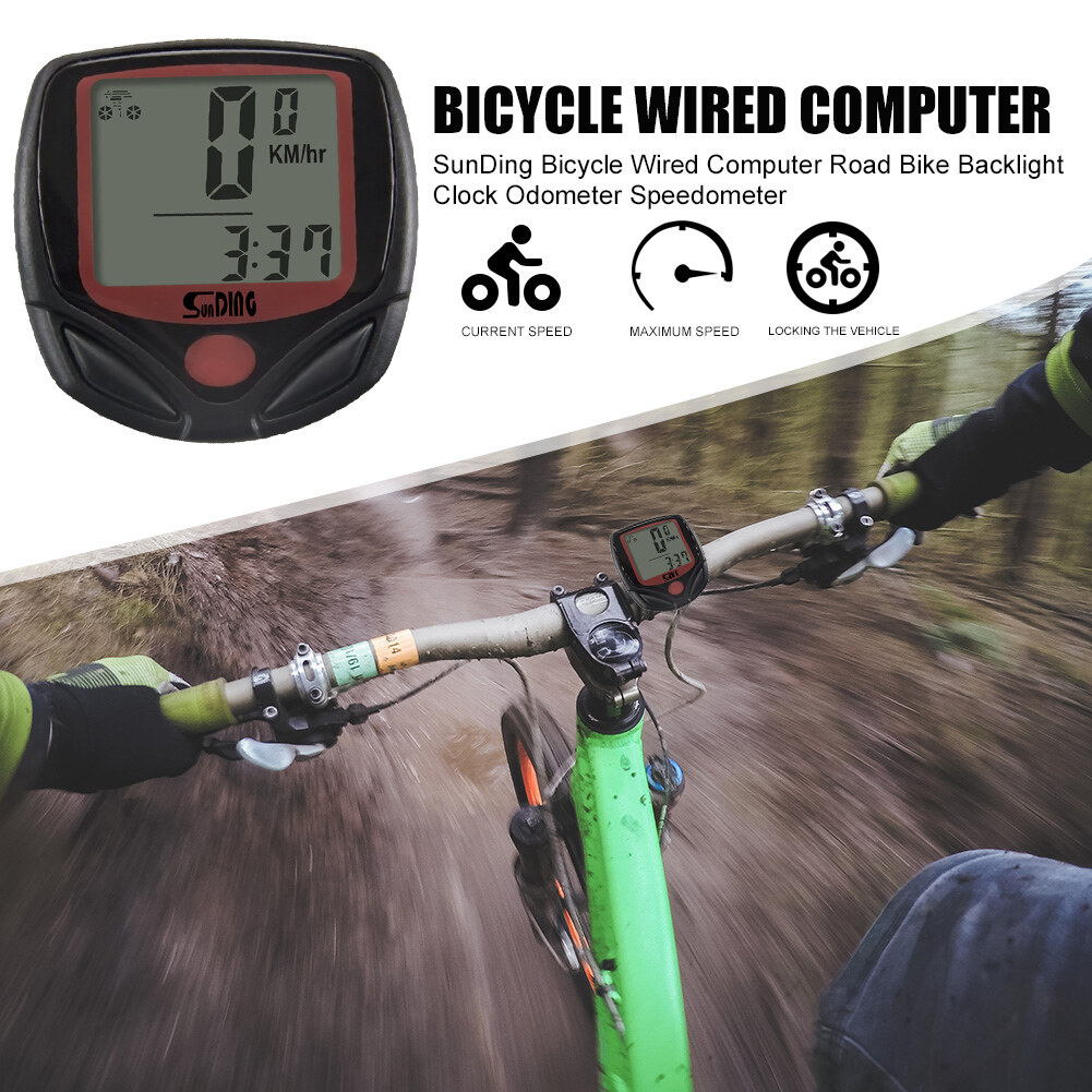 548B Waterproof MTB Bike Wire Speedometer Cycling Digital LCD Display Stopwatch Timer Odometer
